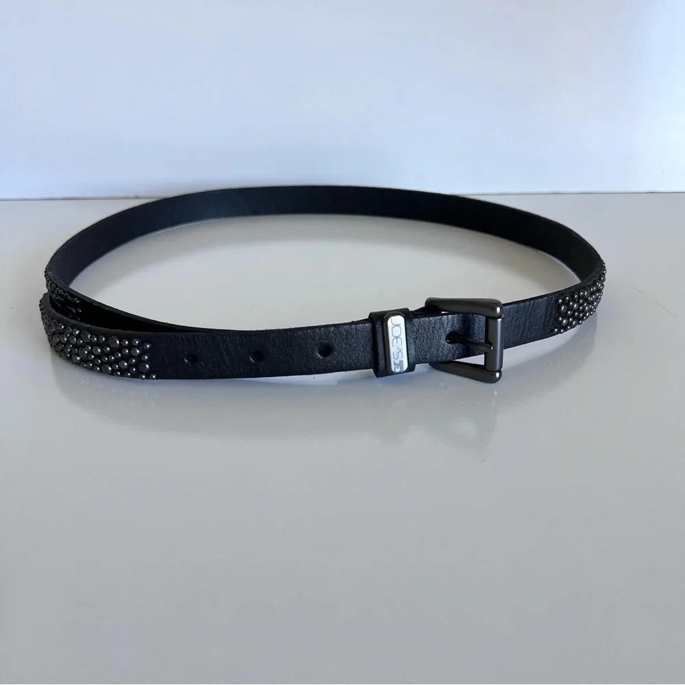 Joe’s Jeans Women’s Handmade Genuine Black Leather Studded Belt